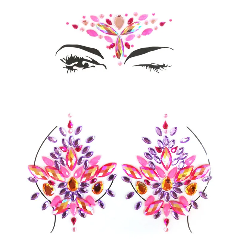 Модные 3D женские украшения Наклейка на грудь флэш-тату лицо наклейка s Временные