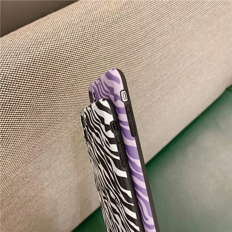 

LUPWAY Color Zebra Pattern Mobile Phone Case IMD Dustproof Back Cover For iPhone 11 12 Pro Max 8 7 Plus Xr XsMax X Xs SE 2020