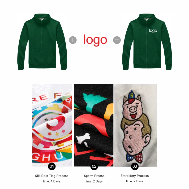 Модная тонкая куртка на молнии с напечатанным индивидуальным логотипом мужской