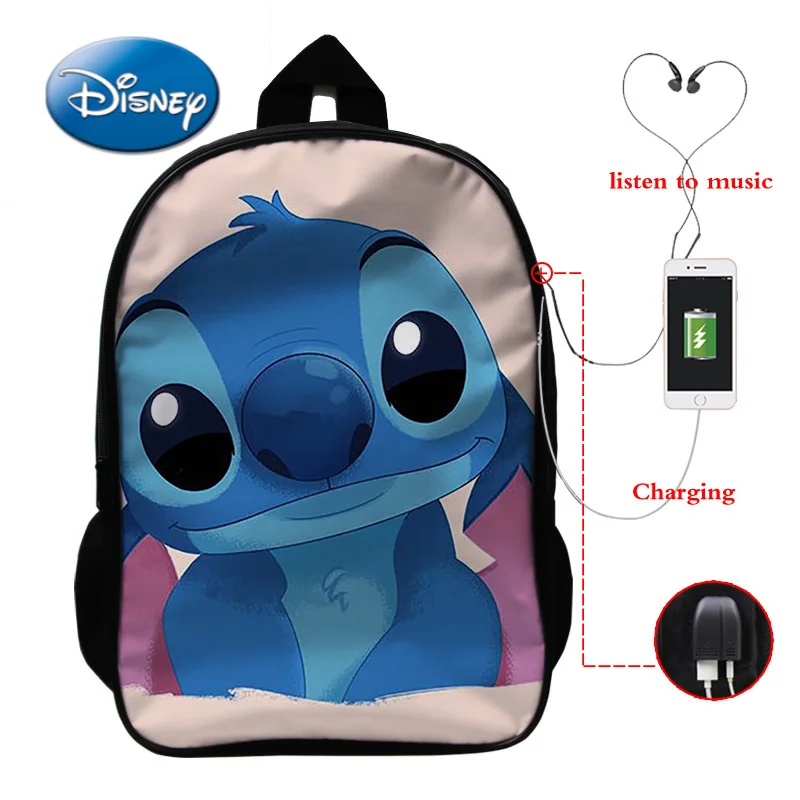 

Disney Stitch Cartoon Men and Women Fashion Backpack Girl Travel Sports Backpack Laptop Bag Kawaii School School Bag Pencil Case