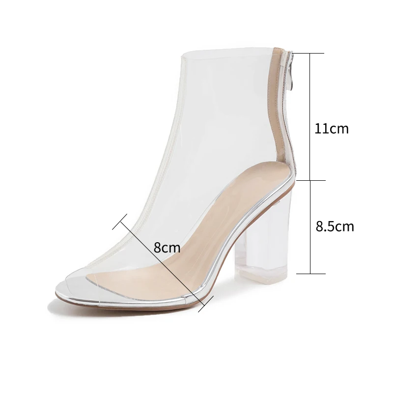 

WETKISS Pvc Boots Transparent Peep Toe PVC Heels Casual Shoes Sexy PVC Fashion Summer Boots 2020