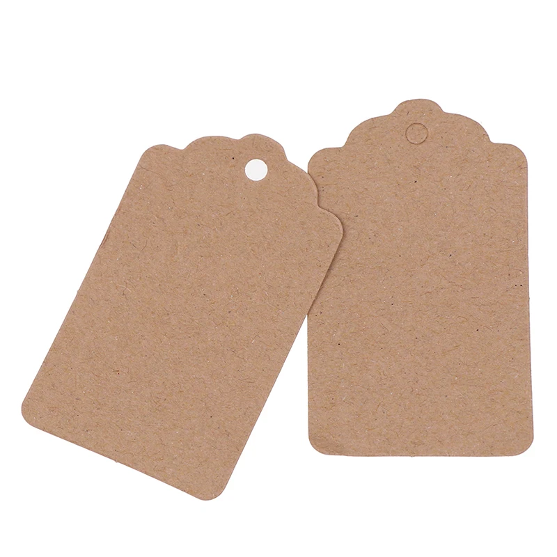 

100Pcs Blank Kraft Jewelry Price Label String Price Tags Gift Cards With String 20m