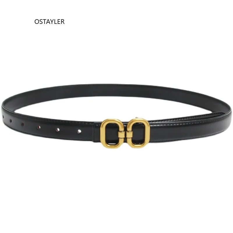 

2021 Brand Design Women Cowskin Waist Belt Vintage Buckle Jean Belt Slim Corset Waistband Elegant Gilrs Real Cow Leather Belts