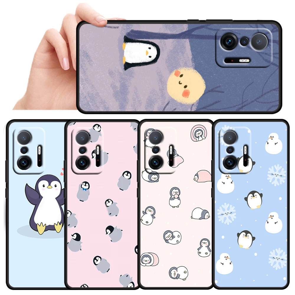 

Cute Penguin Cartoon Funny for Xiaomi Mi 11T 11i 10T 10i 9T 8 A3 K30S K30T Pro Lite Ultra 5G Silicone Black Phone Case Cover