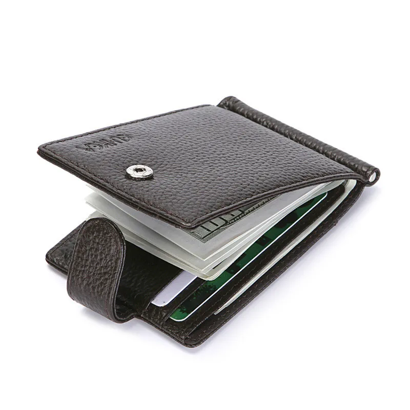 

Unisex fashion style leather ID holder RFID block solid color ultra-thin wallet fashion credit card holder business card holder