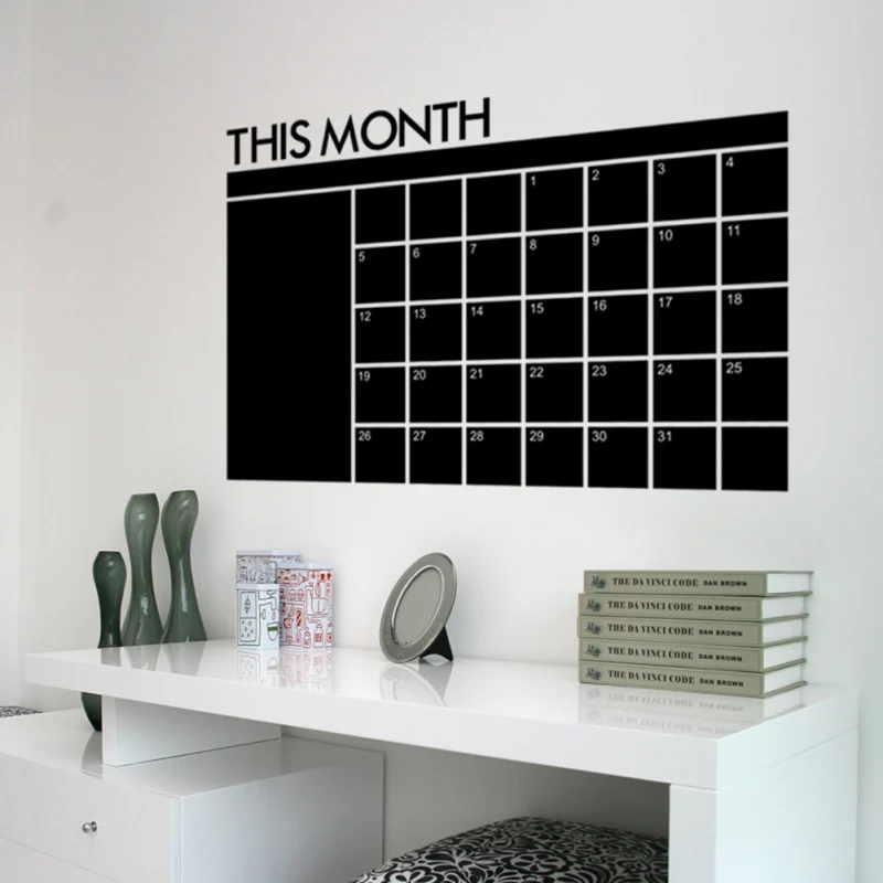 60x92 см календарного месяца школьная доска съемные планировщик черные настенные