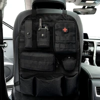 universal tactical molle compatible car seat back organizer military seat cover protector outdoor tools auto storage bag pack