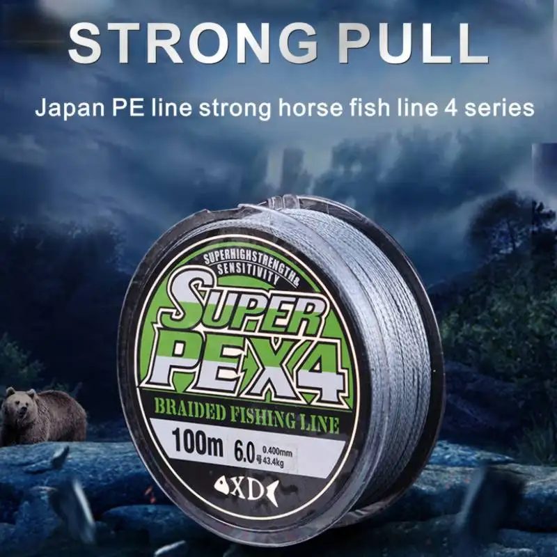 

Topline Tackle 100M 200M 4 Braided PE Fishing Line Multifilament Casting Jigging Wire For Fishing Bite-Resistant Carp Fishing