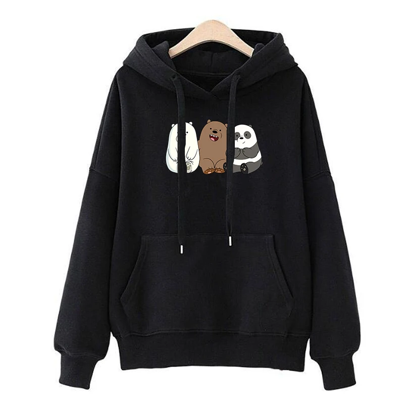 Толстовки с аниме принтом панды медведя Толстовка для женщин мужчин длинным