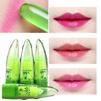 1pc aloe vera lip balm long lasting natural color change lipstick moisturize and plump lips waterproof safe ingredients lip balm