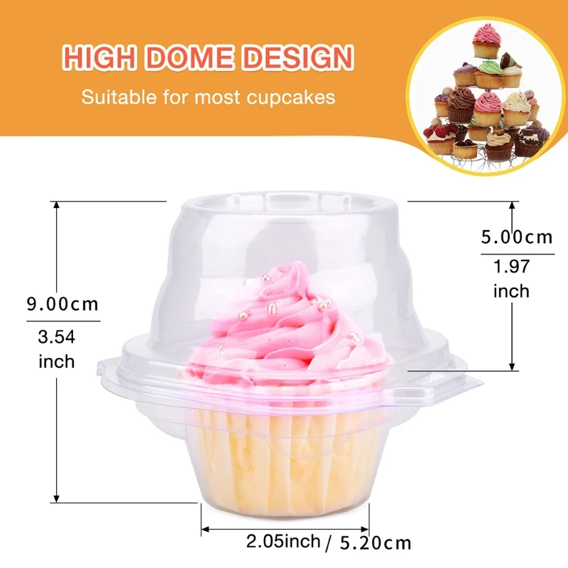 

25/50pcs Mini Cupcake Case Transparent Cake Packaging Box Container for Bakery