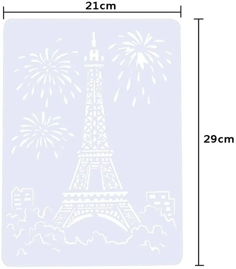 A4 Painting Stencils for Canvas World's Historic Sites/Landmark Architecture Series Eiffel Tower London Bridge Big Ben etc. |