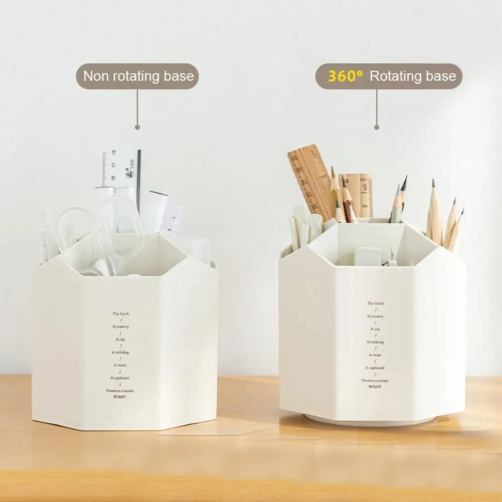 

Creative Fashion Rotating Pen Holder Student Desktop Capacity Personality Large Bucket Classification Office Storage Box St W9M3