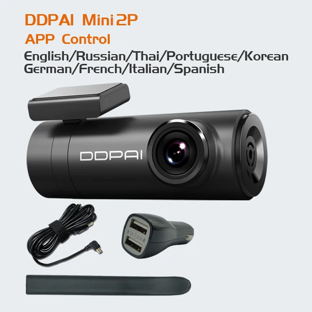 Global DDpai mini2P Xiaomi Mijia DDPai Mini2P Dash камера Встроенная супер емкость камера корпус интерфейс питания Передняя Задняя запись - Название цвета: Global DDpai mini2P
