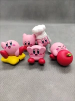 kirby star chef running apple lovely cute action figure decoration model ornament toys
