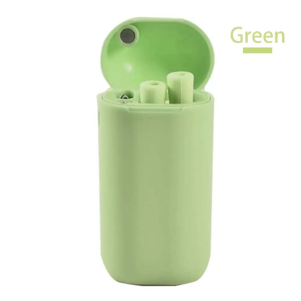 Green 1 шт. Силиконовый складной стакан соломинки телескопические многоразовые складные соломы с чистящей щеткой силиконовая трубочка с футляром для хранения - Цвет: Green