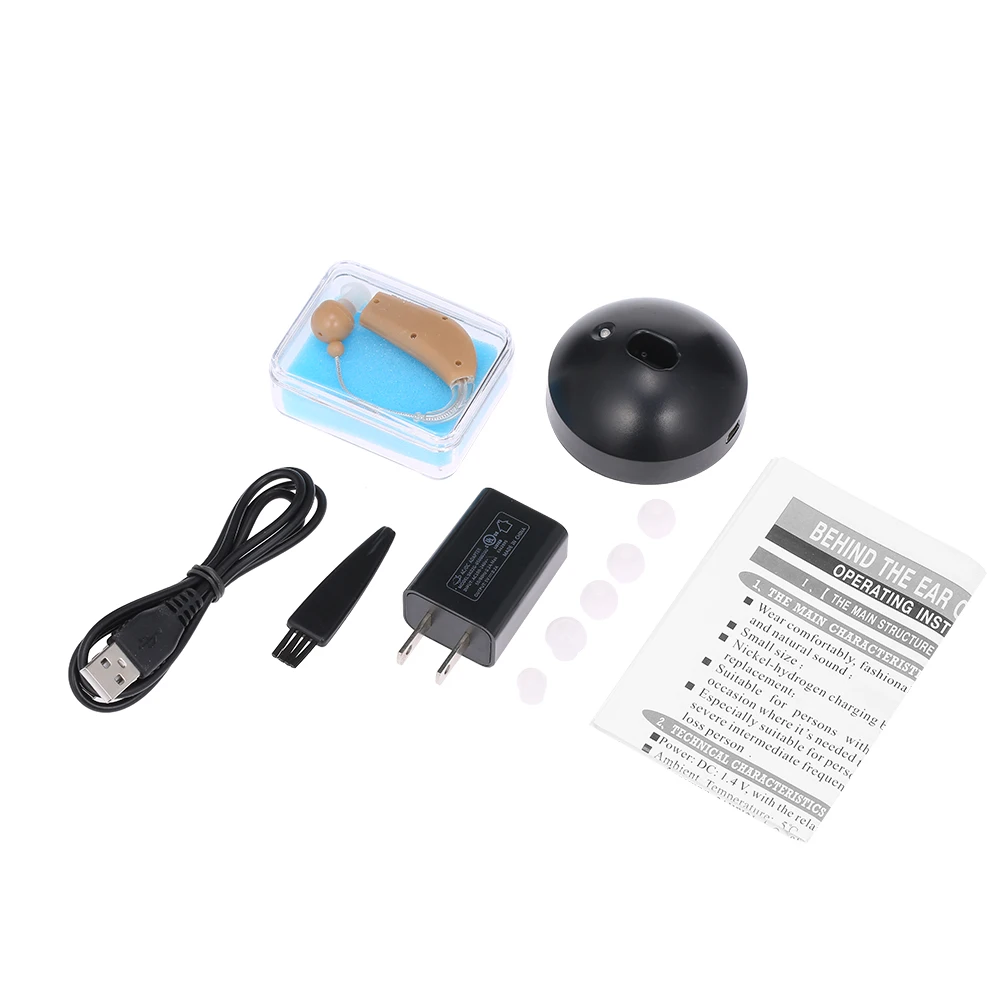Слуховой аппарат усилитель звука перезаряжаемый Регулируемый слуховой для