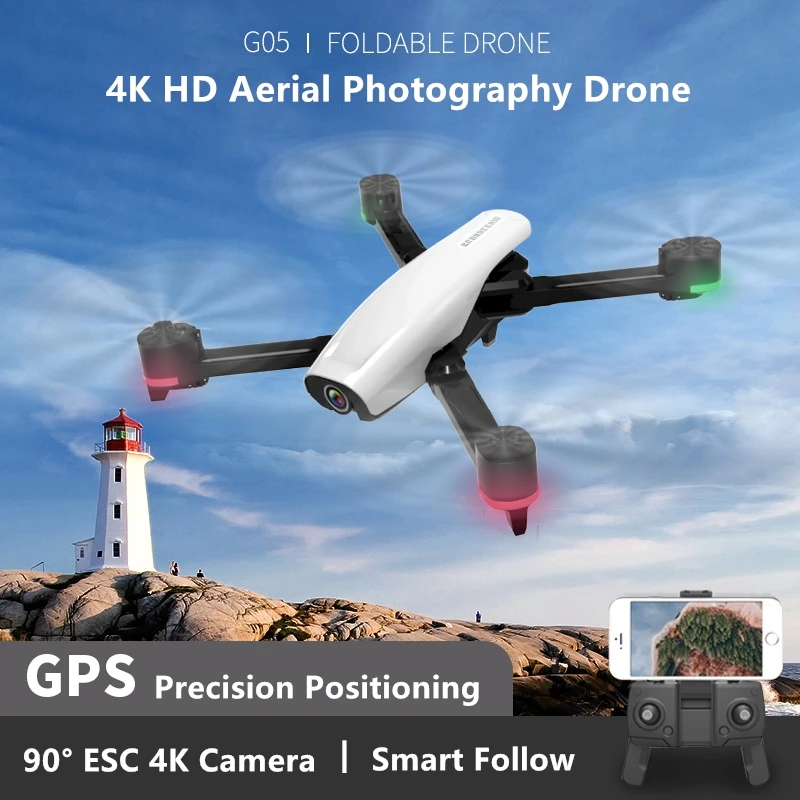 

Professional Foldable GPS Smart Follow RC Drone 5G WIFI 4K HD ESC Camera Altitude Hold Gesture Shoot Filming FPV RC Quadcopter
