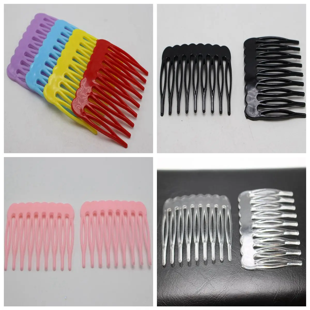 Plastic Smooth Hair Clips Side Combs Pin Magic Grip Hair Pin 46mm
