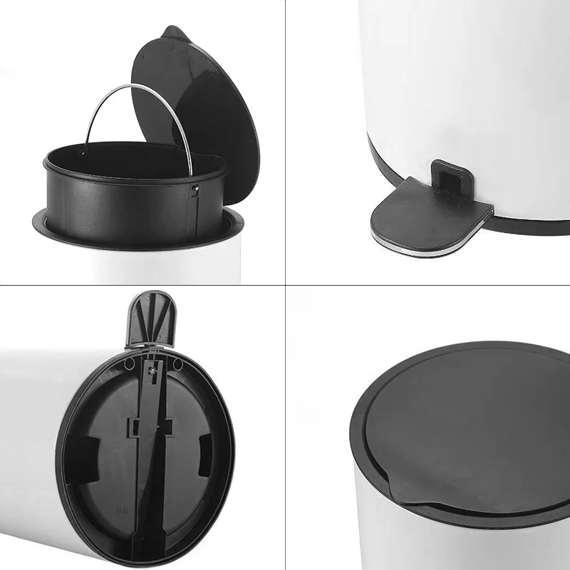 Мусорная корзина из нержавеющей стали Бытовая мусорная с крышкой|Мусорные баки| |