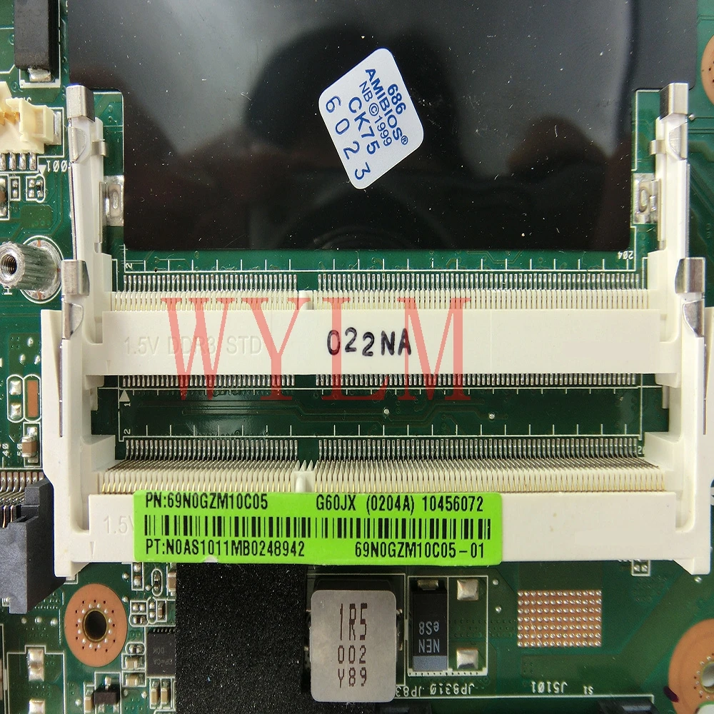 G60JX материнская плата REV2.0 для ASUS G60J ноутбука DDR3 PGA989 69N0GZM10C05 1 100% протестированная