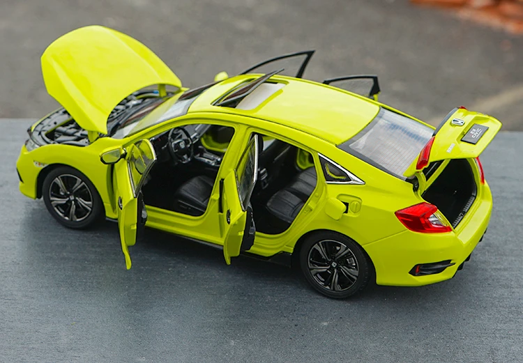 1/18 Новинка 2019 Honda Civic (желтый/зеленый) Lancer Evolution литая модель автомобиля|Наземный