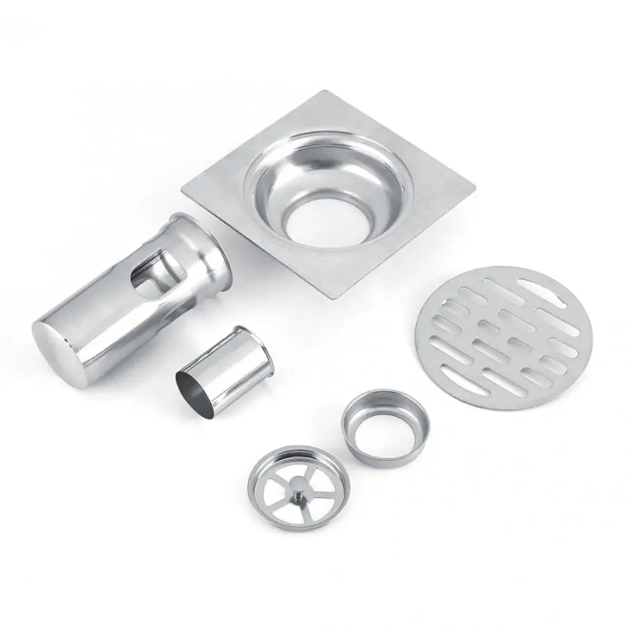 Ситечко для раковины 4 дюйма нержавеющая сталь квадратный анти запах душ трап