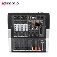 gax ed4 professional 4 channel audio mixer powerful 7 band equalization dj audio mixer with usb switch for karaoke stage ktv