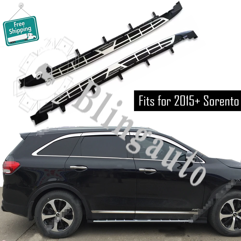 

Fits for KIA Sorento 2015-2020 2Pcs left right running board side steps nerf bar car pedal side stairs