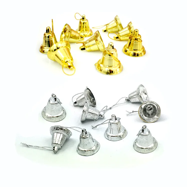 9 шт. золотистый Серебристый Рождественский маленький колокольчик украшение