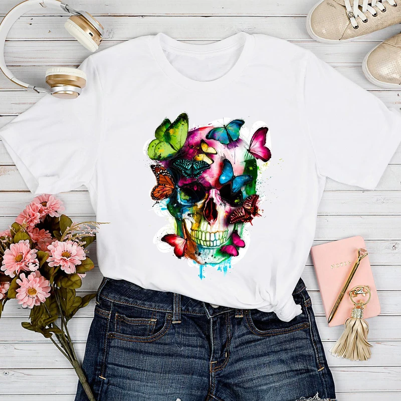

T-shirts Women Cat Cartoon Coffee Funny Style Printing Spring Summer Tshirt Top Lady Stylish Girl Print Clothes Tee T-Shirt