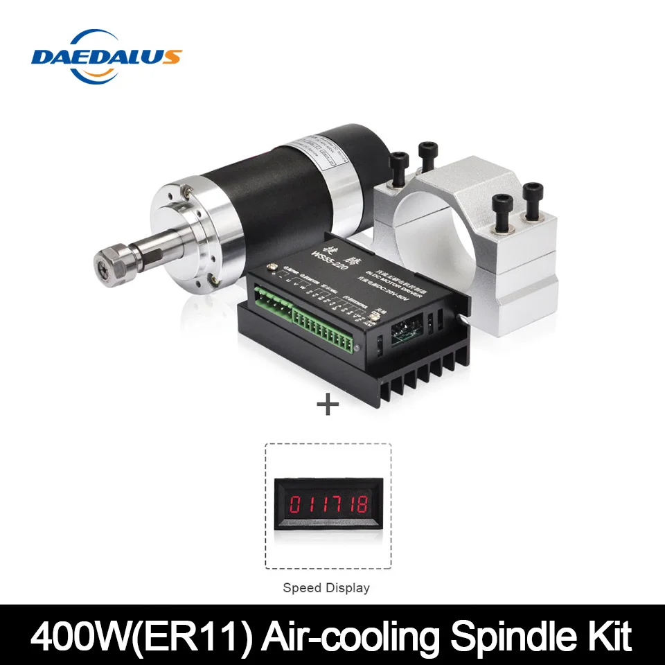 

Daedalus 400 Вт бесщеточный электродвигатель вращения шпинделя 48 В постоянного тока 55 мм зажим импульсный источник питания Драйвер шагового дви...