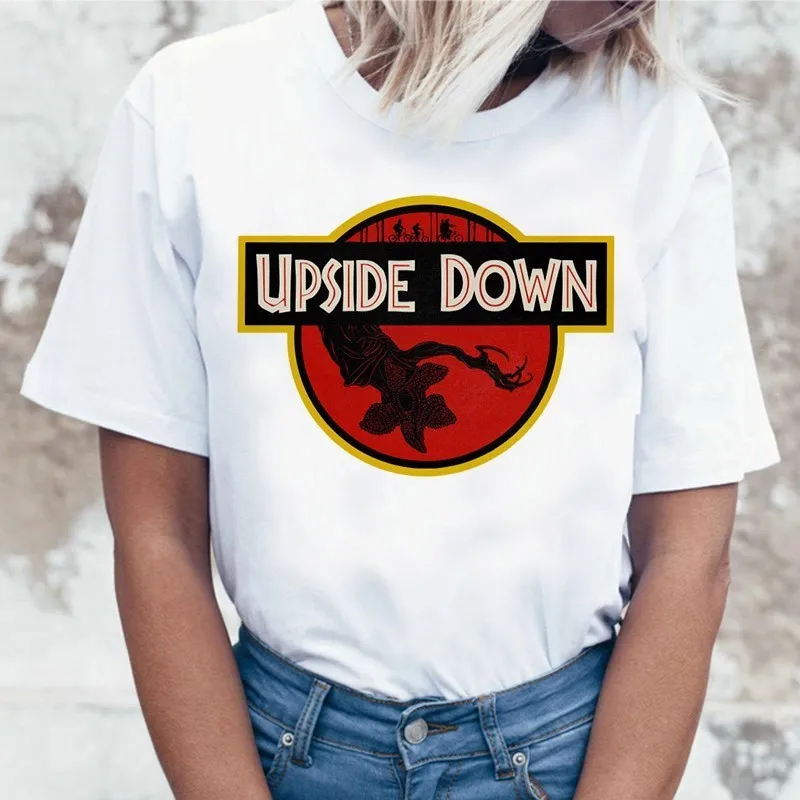 Странные вещи 3 забавная футболка для женщин 11 мультфильм печатных Летняя