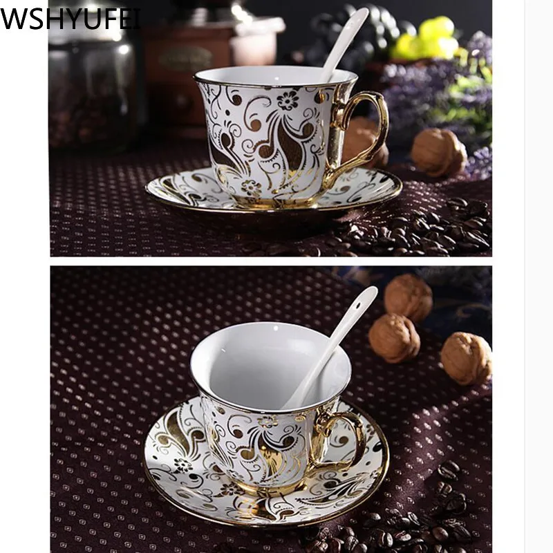 Высококачественные кофейные чашки из костяного фарфора винтажные керамические