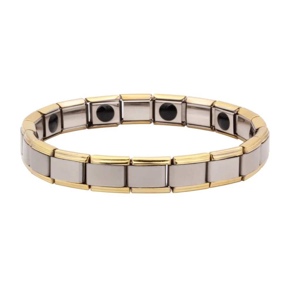 Gold Brim 10Gem Hapiship турмалиновый, для энергии баланса браслет ювелирные изделия здравоохранения для Для мужчин Для женщин Германий Браслеты на зестежке с Gem10 - Окраска металла: Gold Brim 10Gem