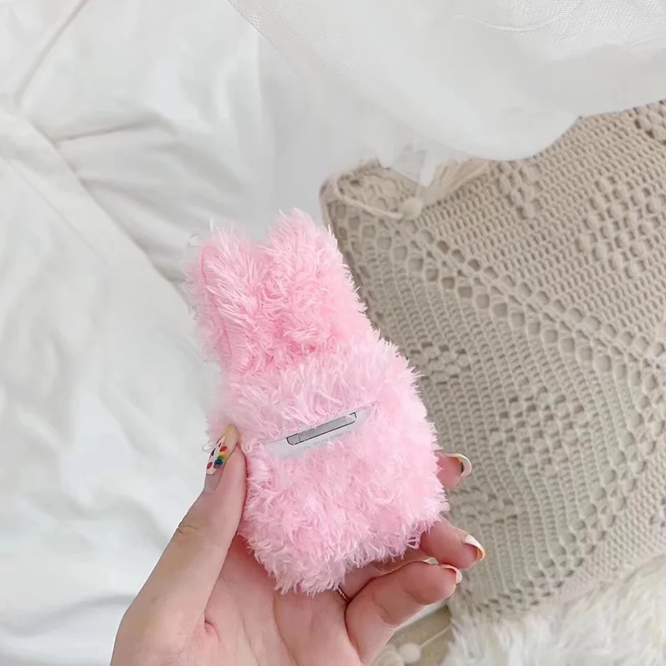 3D Cute Earphone Case for Airpods Case Cartoon Knitted plush Cover for Apple Airpods 2 Case Bear Teddy Dog Rabbit Earpods Case