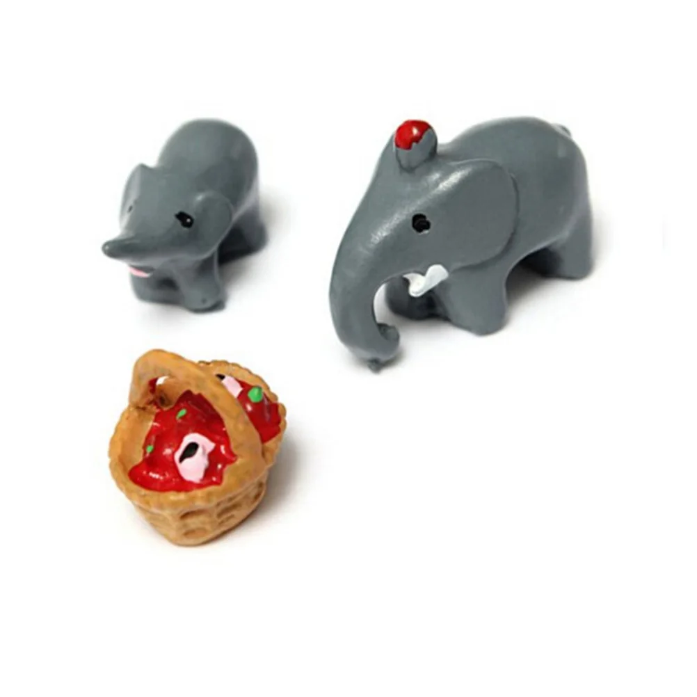 

NEW Hot Sale Mini Elepant + 1x Mini Basket Elepant Shaped Miniature Plant Pots Bonsai Craft Micro Landscape Garden Decoration