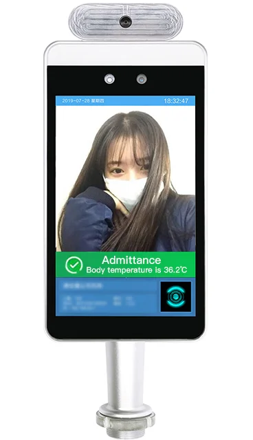 

Face recognition no-contact body temperature scanner biometric time attendance thermometer