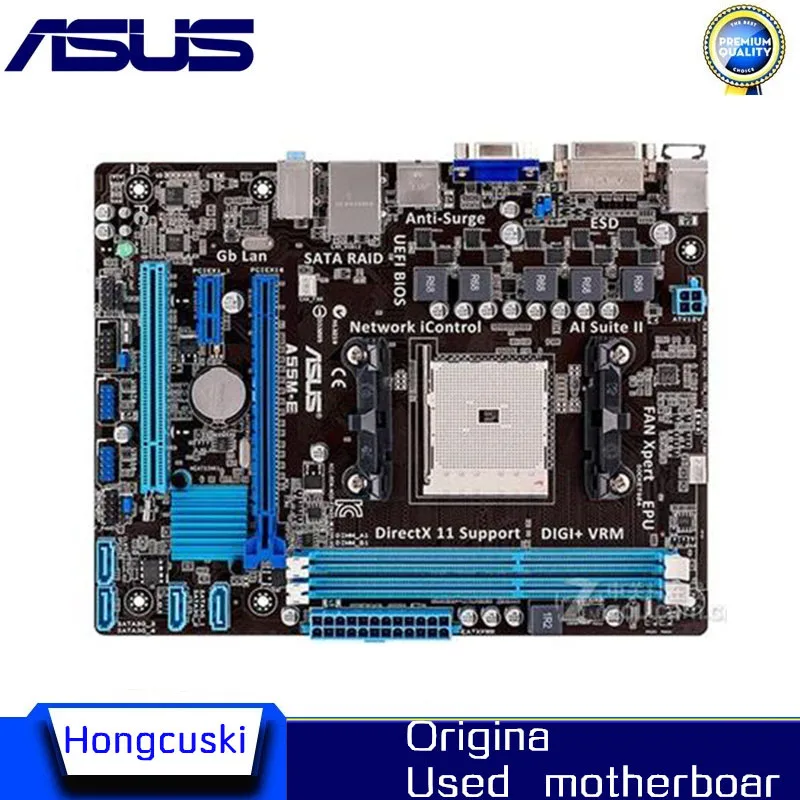 Для ASUS б/у оригинальная материнская плата FM2 + DDR3 A55 для настольного компьютера -