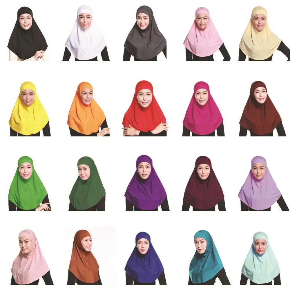 Мусульманский хиджаб шарф для женщин простой цвет головной платок исламских