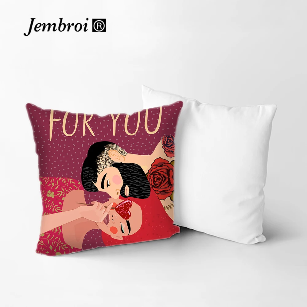 Скандинавский односторонний чехол для подушки из полиэстера с принтом на День