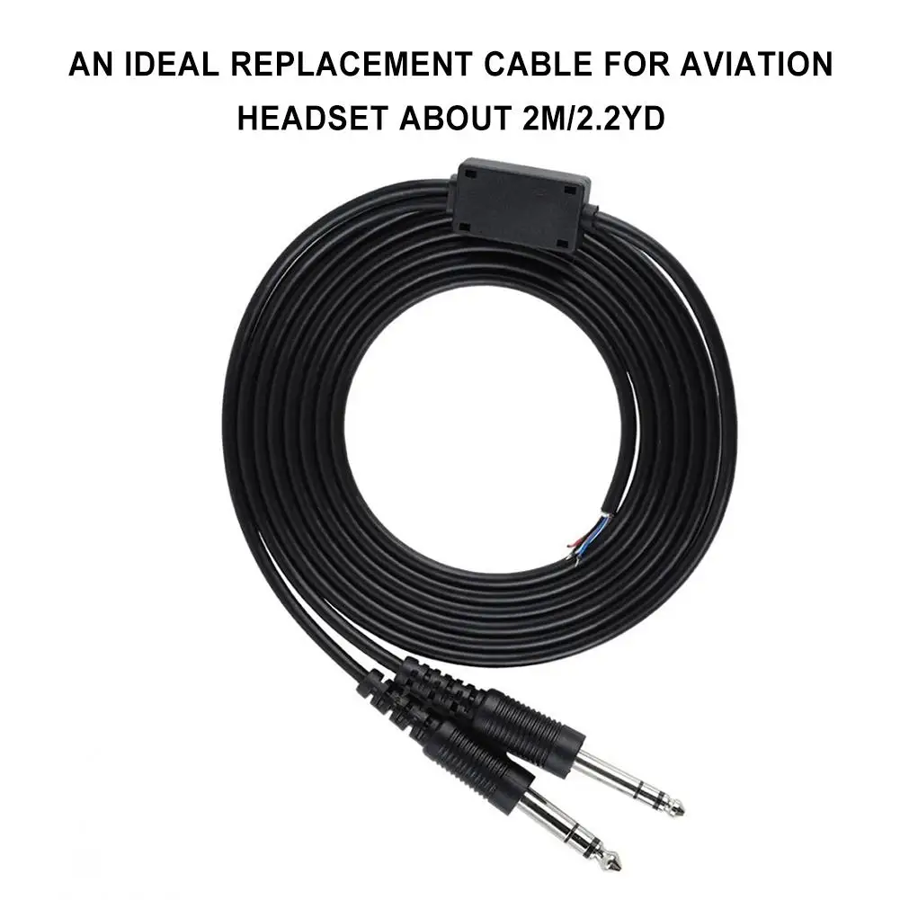 2 м DIY авиационный Сменный кабель для авиационных наушников гарнитура с двойным