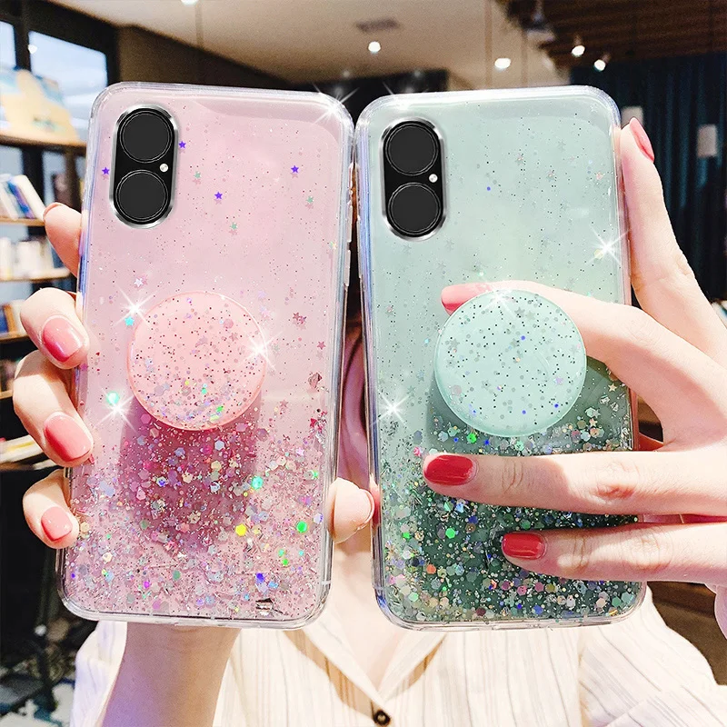 

Case For Huawei P30 Lite Cases P Smart 2019 2021 Z P40 P50 Pro Y6s Y7 Y6 Y9 Y7A Y5 Prime 2018 Bling Glitter Silver Phone Covers