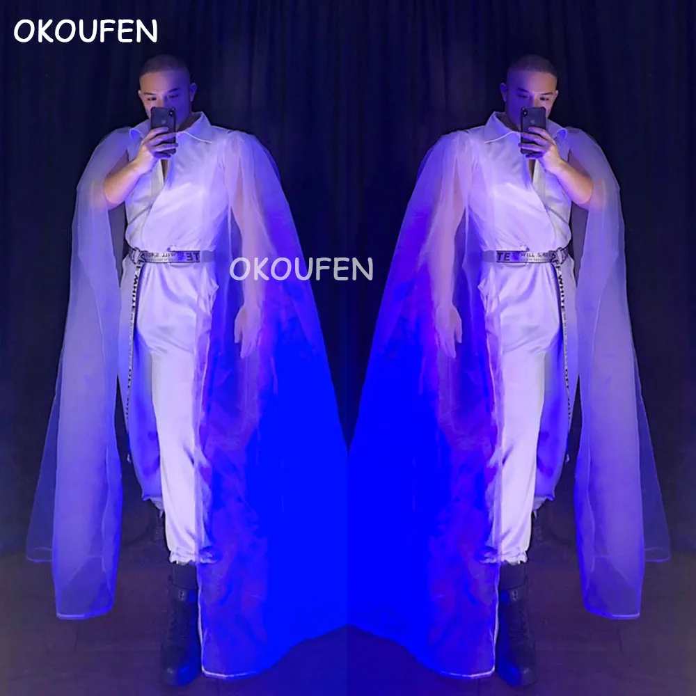 

Новинка Модные мужские певицы для вечеривечерние цельные накидки для инструментов костюмы для сценического шоу танцорные команды ds костюмы