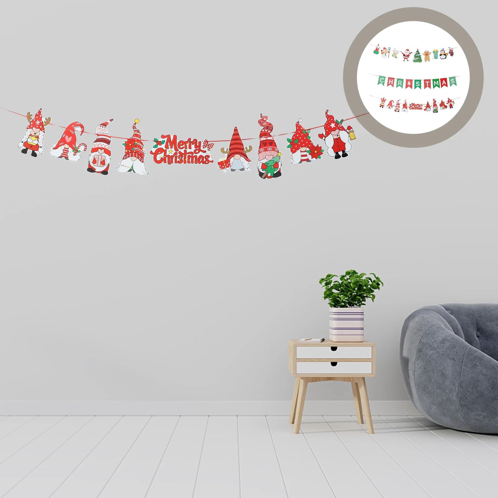 

3pcs Party Banner Decorations Hanging Paper Christmas Tree Bunting Accessories