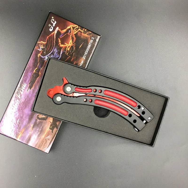 Складной тренировочный непрактичный нож бабочка Balisong цветной практичный