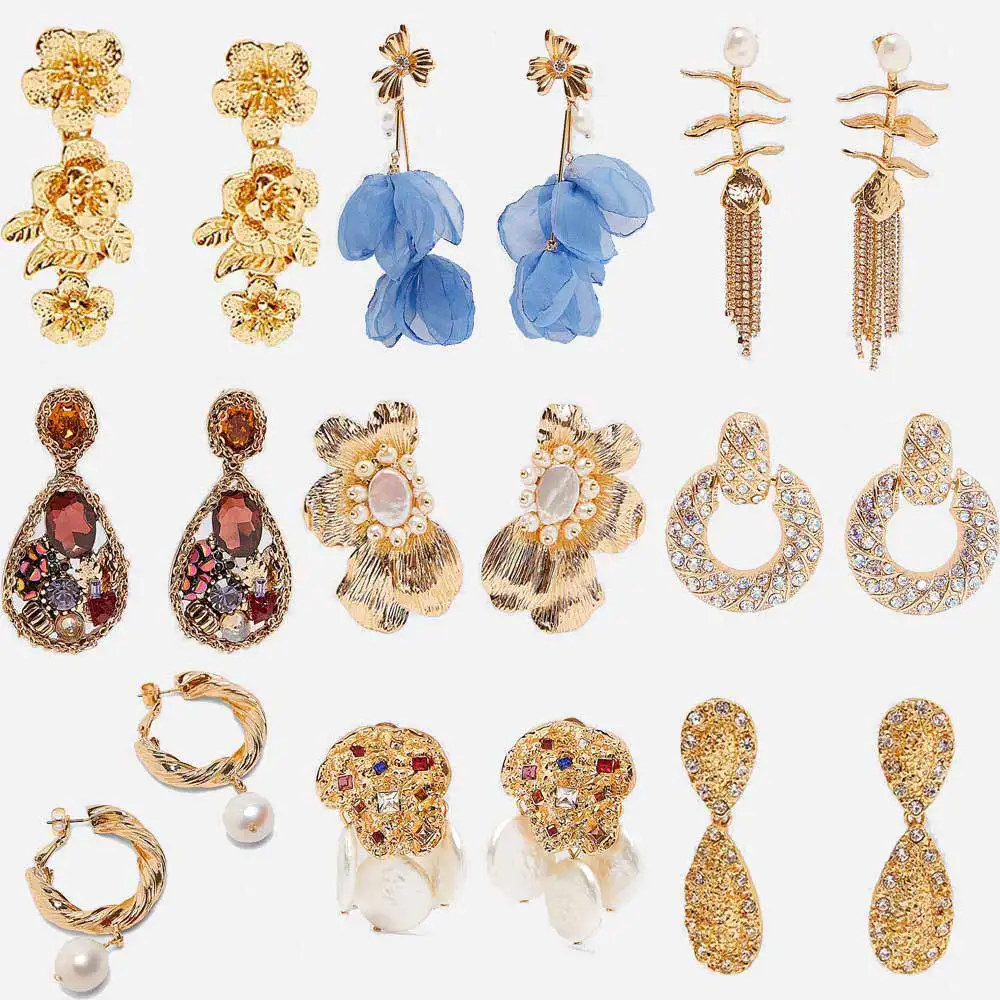 Серьги подвески ZA в форме сердца женские ювелирные украшения для ушей стиле бохо