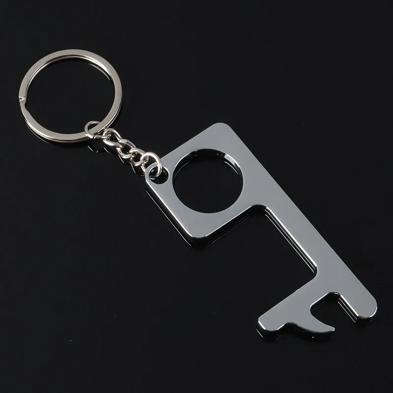 Bottle Opener Non-Touch Door Keychain Multifunctional Metal With Key Ring Safe Elevator Tools Contactless Hot | Дом и сад