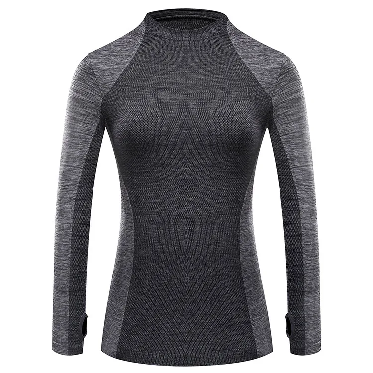 Grey Tops Только для outerpass Новинка зимнее термобелье женские эластичные дышащие женские HI-Q повседневные теплые подштанники комплект - Цвет: Grey Tops