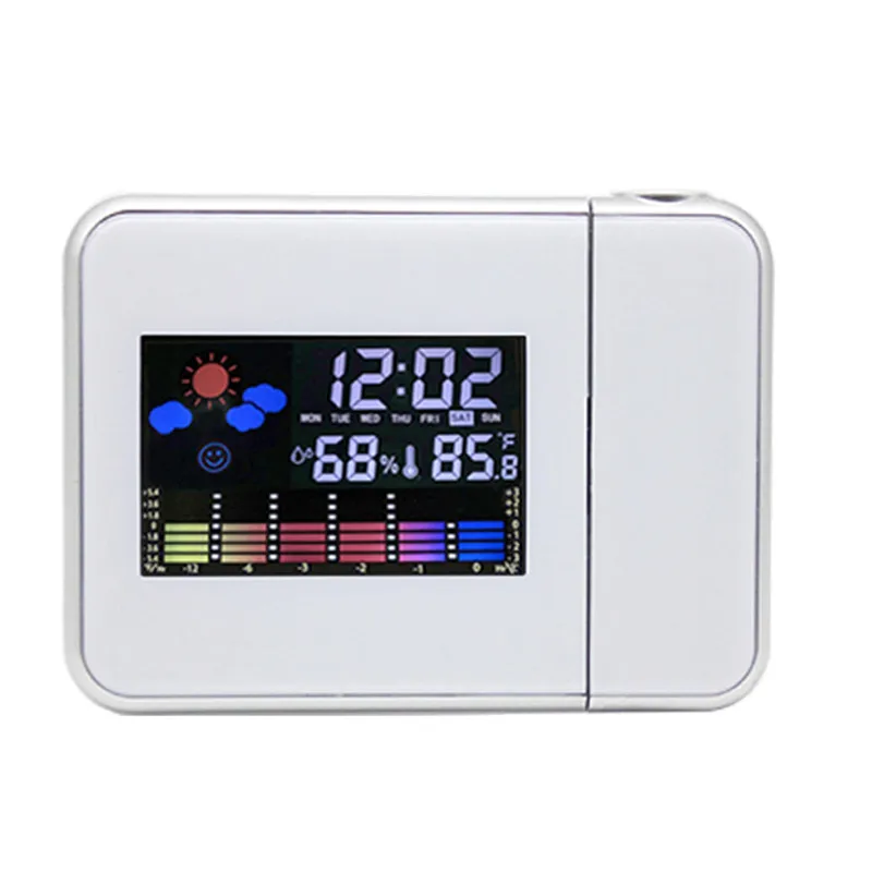 LED Digital Projection Alarm Clock Temperature Thermometer Desk Time Date Display Projector Calendar Table Led USB Charger | Дом и сад
